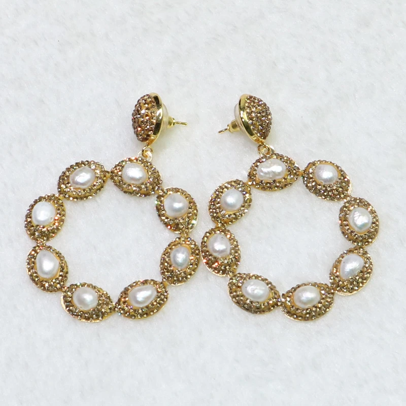 

3 Pairs Flower Shape earrings Pave rhinestone earrings Flower shape earrings Glass bead earrings Gift for lady 6076