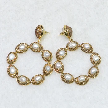 

Flower pearls earrings Pave rhinestone earrings Flower shape earrings pearls earrings Gift for lady 6076