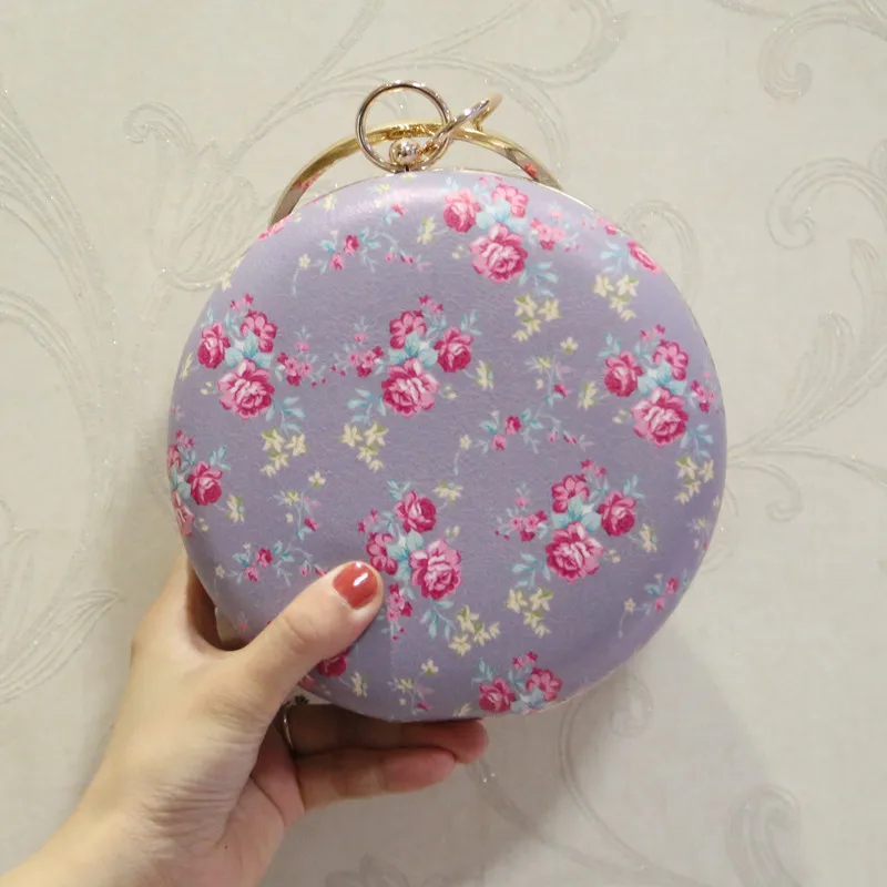 

Handmade Women Wristlets Bag Vintage Retro China Style Chain style Handbag elegant print flower evening clutch