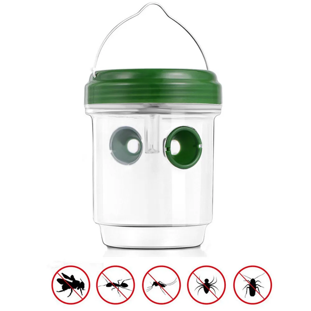 

1/2 Pcs LED Solar Powered Fly Trap Outdoor Plastic Insect Catcher For In Tree Flying Bee Hornet Trap Catcher Insect #ZS