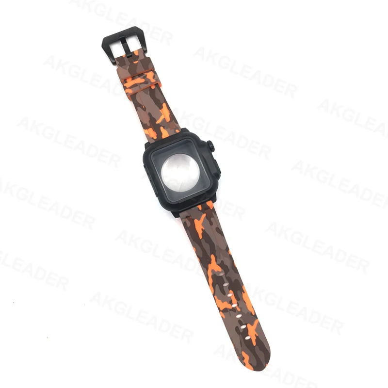 Como Стиль ремешок для наручных часов Apple Watch серии на возраст 2, 3, 4, 5, 40/44 мм мягкий резиновый водонепроницаемый чехол для часов браслет на запястье для подводного плавания чехол для часов для Apple iWatch серии 4 браслет - Цвет ремешка: Orange