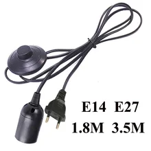 3,5 м Мощность Шнур кабель E27 круглые светодиодные лампы штепсельная вилка европейского стандарта с ножным переключателем провода для подвесной светодиодный лампы E14 Hanglamp подвесной держатель гнезда