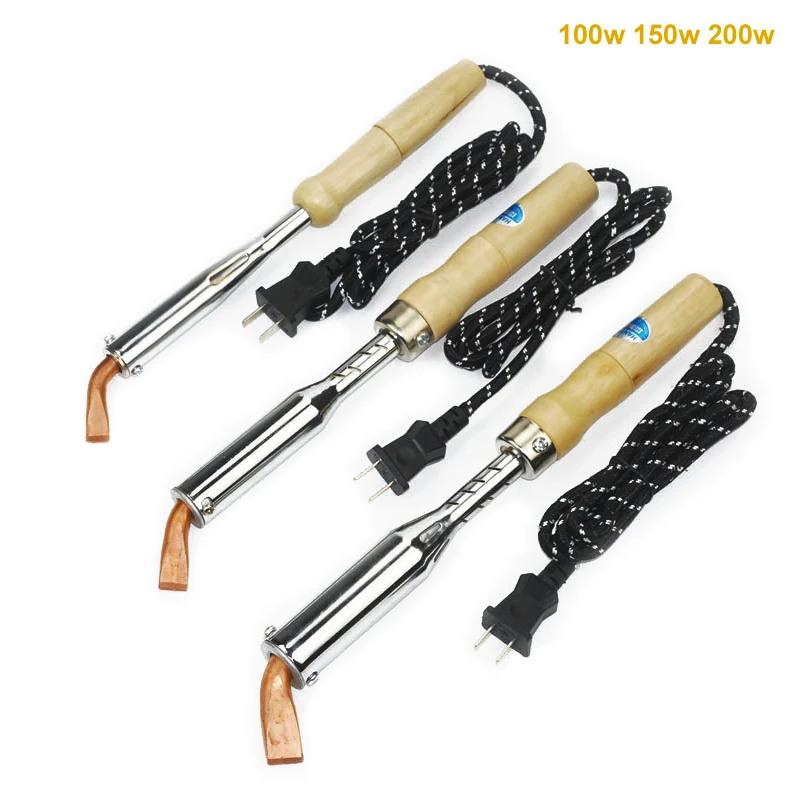 

100W 200W AC 220V Electric Soldering Iron High Power Pure Copper Welding for heating PCB Solder DIY maintenance Tools Anti scald
