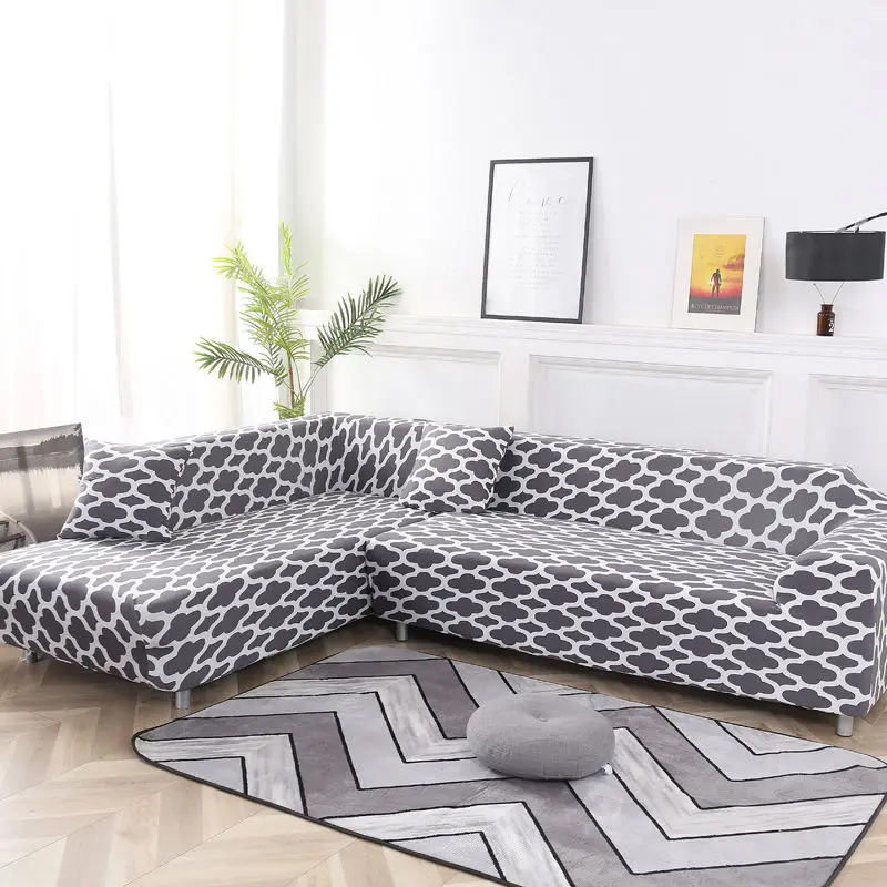 Геометрический Набор чехлов для дивана чехол на диване эластичный чехол на диван для гостиной (должен заказать 2 шт.) для угловой шезлонг