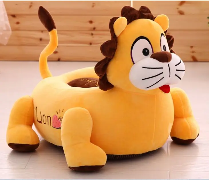 creative cartoon plush lion sofa toy yellow lion sofa floor seat about 50x45cm 1395