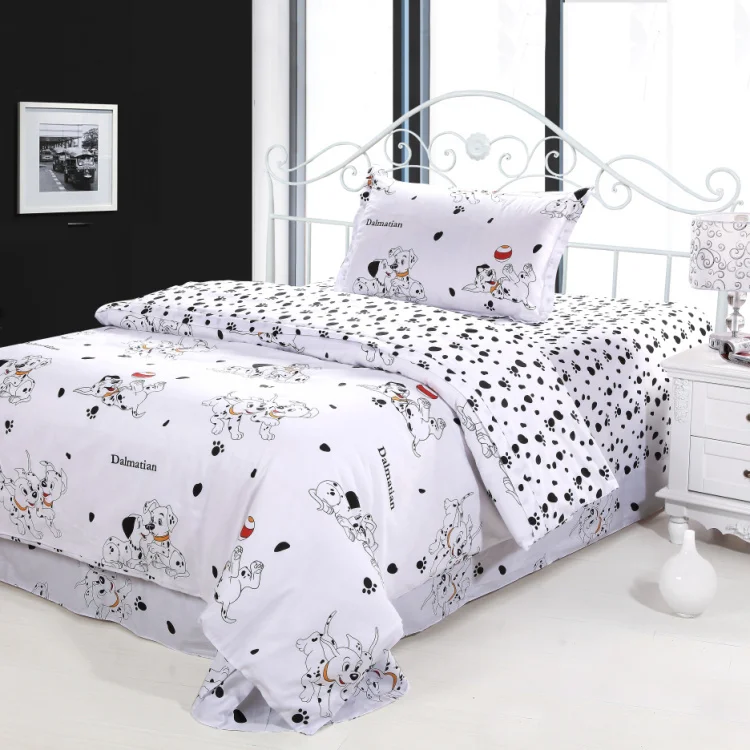 S&V Fashionable lovely dalmatians bedding set 100 cotton white color