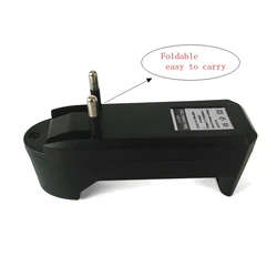 Universal EU Socket Li - ion Battery Charger - Single Slot, Automatic for 3.7V Rechargeable Batteries (Eu foldable charger)