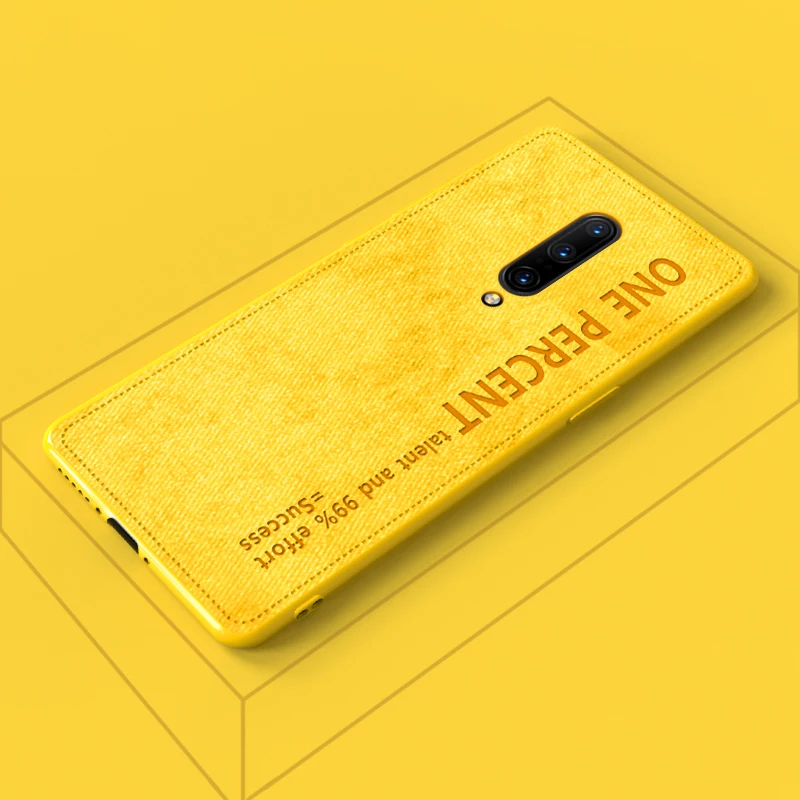 

Girls Luxury Cute Colorful Back Cover For Oneplus 7 6 Plus 6T Cloth Texture Yellow Color Quotes Phone Case For Oneplus 7Pro