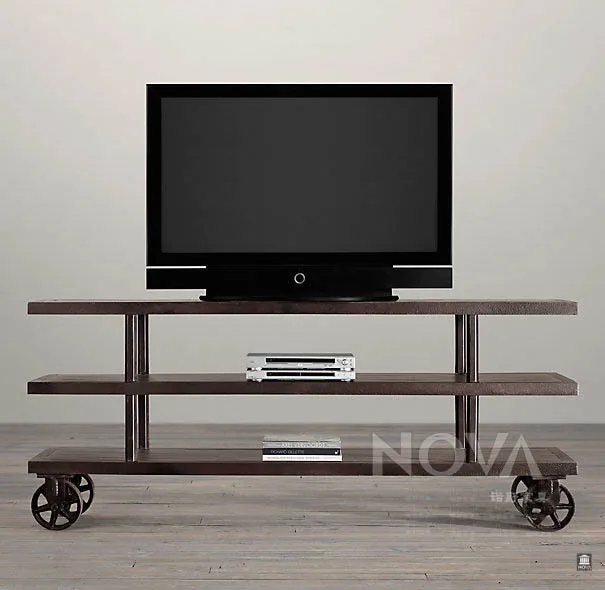 American style wrought iron European industry LOFT loft with ladder TV