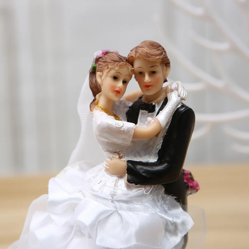 Смешанный стиль высокого качества танцы Жених и невеста торт Топпер смолы Статуэтка Свадебный торт Топпер для свадьбы/украшение на годовщину