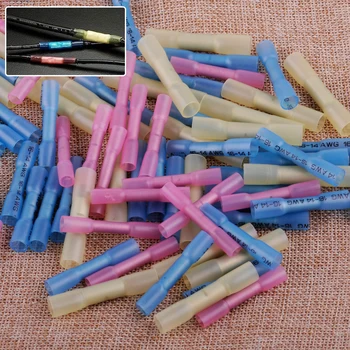 

CITALL 100pcs Electrical Wire Crimp Terminals Heat Shrink Butt Insulated Cable Connectors Kit