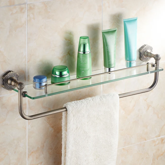 cosmetic rack bathroom glass shelf stands towel rack bathroom accessories bronze color carved - Bathroom Glass Shelves cosmetic rack bathroom glass shelf stands towel rack bathroom accessories bronze color carved - Bathroom Glass Shelves