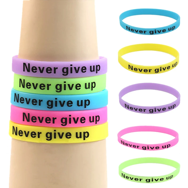 

NEW Design Silicone Rubber Elasticity Sport Wristband Cuff Bracelets Bangles for Women Men Popular Luminous Accessories 18/20cm