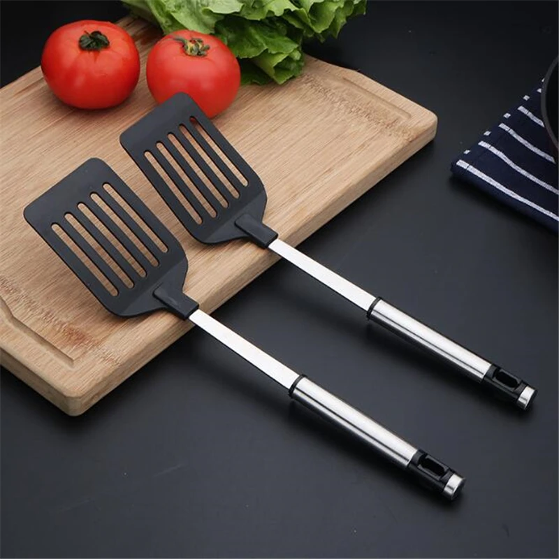 

High Quality Stainless Steel Kitchen Tools Nylon Handle Spatula Fried Shovel Egg Fish Frying Pan Scoop Spatula Cooking Utensils