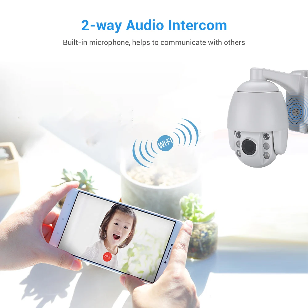 2MP HD 1080P WiFi PTZ Onvif CCVT IP камера 5x Zoom наружная сеть безопасности Водонепроницаемая