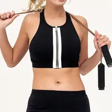 Пикантные черные сапоги работает жилет на молнии Спортивный жилет спинки Йога жилет Фитнес противоударный Push Up Running спортзал тренировки спортивные топы