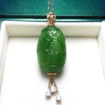 

18K gold inlaid with Hebi Biyufu to sachet pendantJ51#