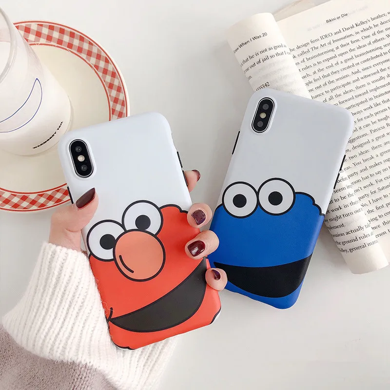 

Cute Cartoon Sesame Street Couple phone case for coque iphone 7 plus 8 6s plus Kawaii silicone case for iphone cover X XR XS Max