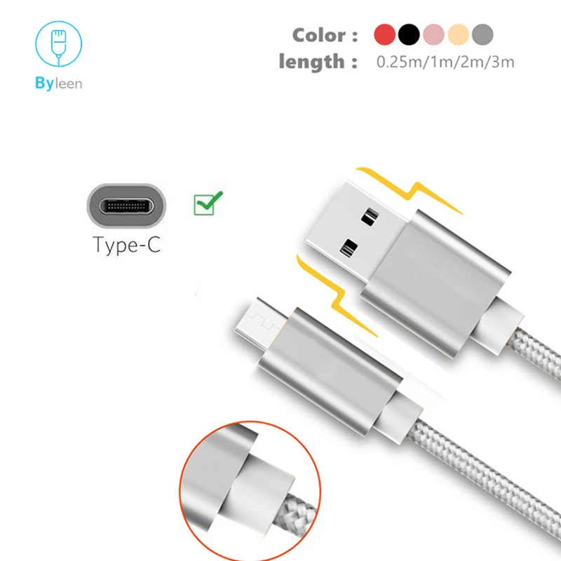 USB Type C charger Cable for Honor V20 10 Motorola G6 Plus