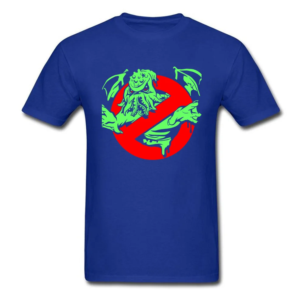 Cthulu Busters Cotton Simple Style Tops Tees 2018 Fashion Short Sleeve Student T-Shirt Casual ostern Day T Shirts Crewneck Cthulu Busters blue