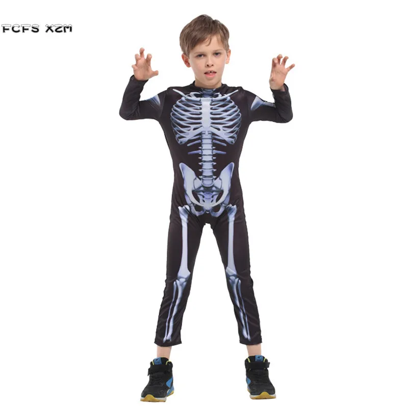 Halloween Skeleton Costumes For Men Hell Devil Demon Scary Cosplays Carnival Purim Parade Masquerade Nightclub Bar Party Dress
