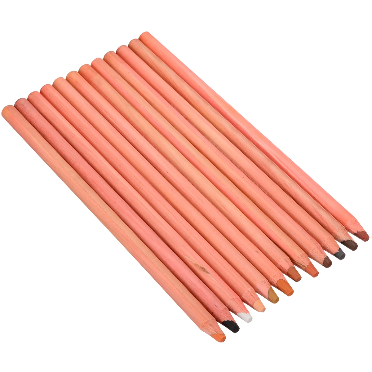 12Pcs Colored Pencils Wood Pastel Pencils Professional Portrait Drawing Skin Tints Soft Pastel Colored Pencils 175mm