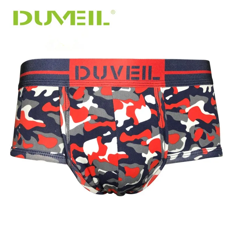 

DUVEIL 2Pieces/Lot Men Camouflage Printed Red/Green Underpants Briefs Sports Underwear Sexy Mens Underpants Outdoor Knicker