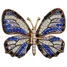 Alta Qualidade Jóias Rhinestone Borboleta Broches Pinos Acessórios Colar de Moda Feminina Presente de Casamento Brosche XZ023