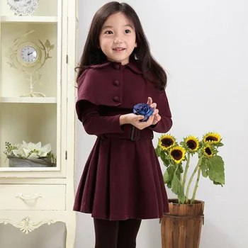 

Autumn Winter Girls Dress Long Sleeve Children Princess Cloak Dresses for Girls A-line Slim Casual Kids Party Clothes 2019 New