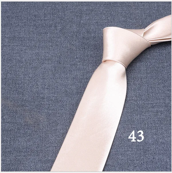 Новое поступление, 8 см, однотонные деловые галстуки ручной работы, роскошные гладкие атласные мужские галстуки, однотонные официальные темно-синие розовые свадебные галстуки - Цвет: 43