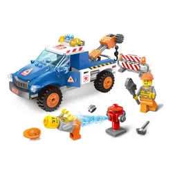 Город серии дорожный рабочий автомобиль совместимый обучающий строительный Блоки Детские развивающие кирпичи мини-игрушки 1109