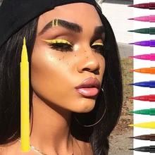 Зеленая жидкая подводка для глаз, карандаш для глаз, черные глаза, макияж, цветной, стойкий, синий, красный, розовый, коричневый, подводка для глаз, ручка