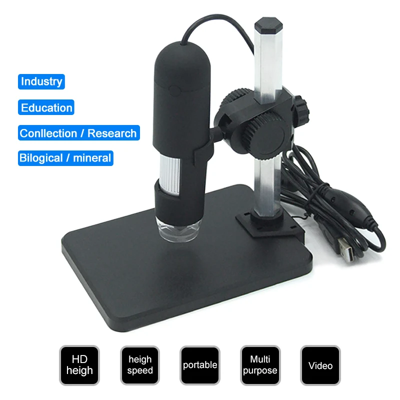 UANME Portable USB Digital Microscope 1000X 8 LED 2MP Digital Microscope Endoscope Magnifier Camera+Lift Stand+Calibration Ruler