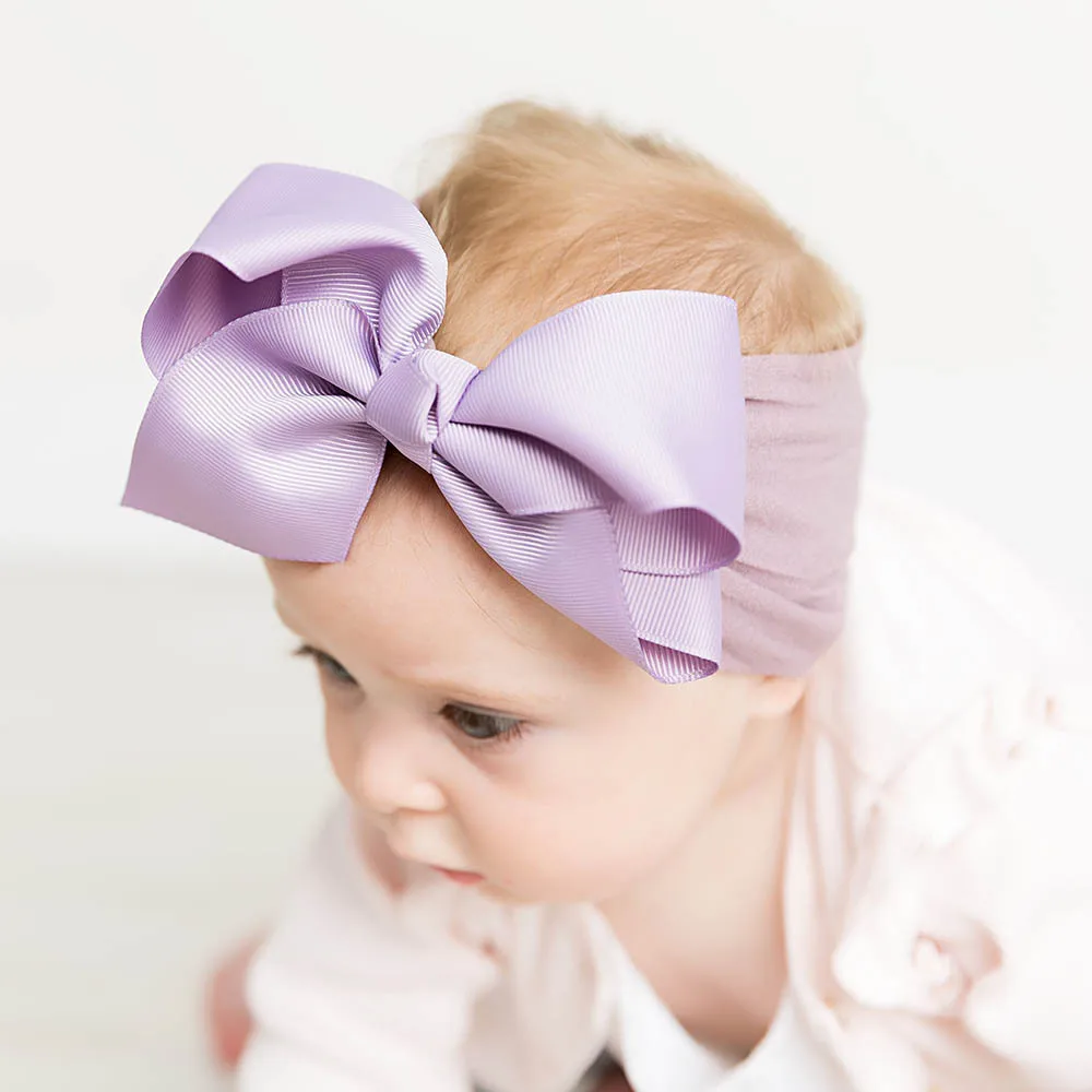 

Soft Girls Headwrap Enfant Bunny head wraps Newborn Ribbon Bow with Nylon headband Infant Top knot Bow headbands Bebes Hair bows