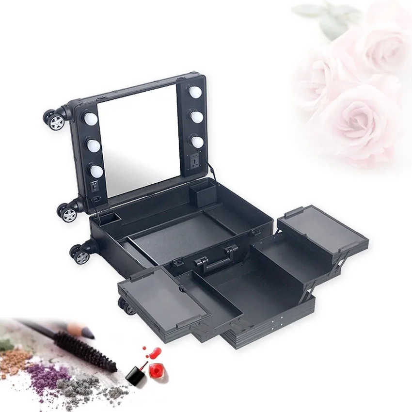 Lumières led Jambes À Aluminium Et incandescent Amovible Bulbs Roues Bulbs Avec Bulbs Maquillage Professionnel Valise Sans Led En TK3lFJc1