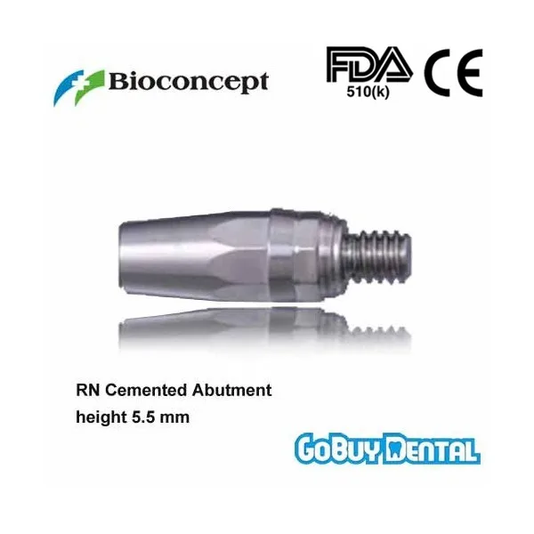 straumann compatible bone level wn solid abutment 6 degrees height 5 5mm brown wide neck 033020 Straumann Compatible RN Cemented Abutment, height 5.5mm Regular Neck 032070