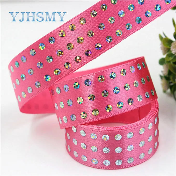 D-18411-626 YJHSMY D-18411-623, 2 ярда, 25 мм Чистый белый блесток ленты Свадебные аксессуары материал "сделай сам" День святого Валентина - Цвет: D-18411-626