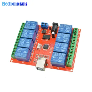 

8 Channel DC 12V Relay Module Computer USB Control Switch Driver PC Intelligent Controller 8 Channel USB Relay For Smart Home