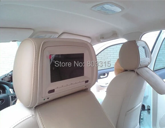Flash Deal free shipping (2pcs/lot) 7 inch car headrest dvd+ touch screen and WITHOUT zipper +IR wirelss headphones+game+IR+USB+SD+FM 4