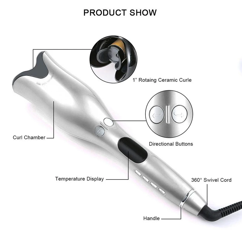 2019 Автоматическая Плойка для волос жезловидная завивка 1 дюйм Вращающийся Спин керамический салон Инструменты для укладки волос Волшебная