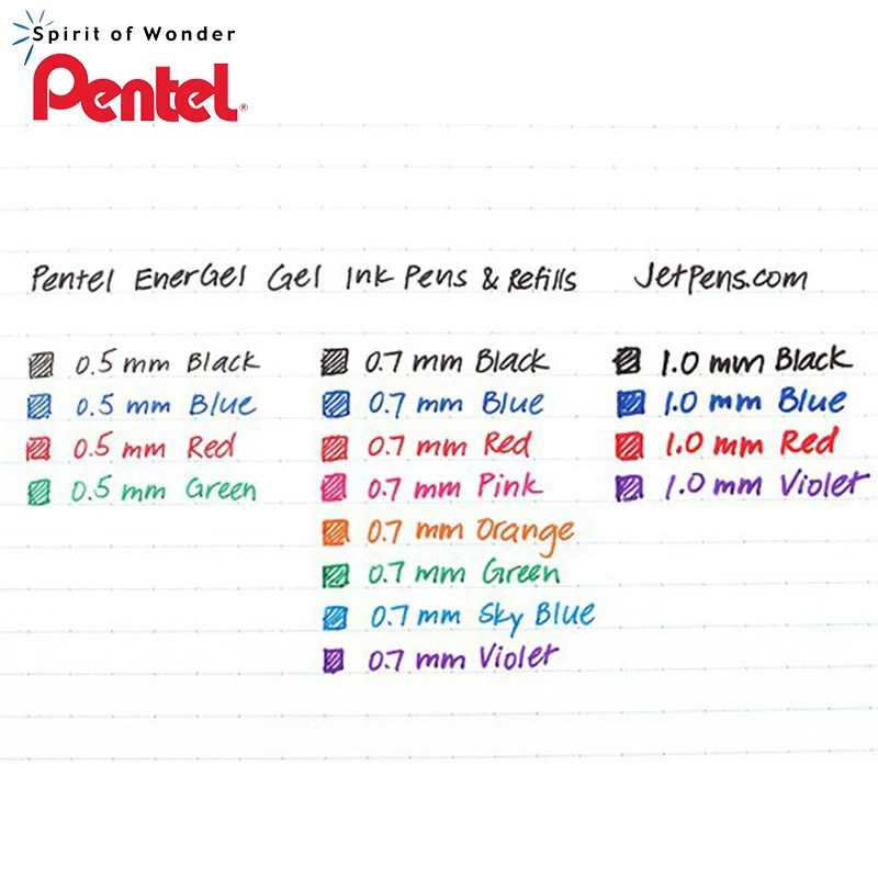 Ручка для гелевых чернил Pentel EnerGel 0 5 мм белый корпус красный/синий/черный 6