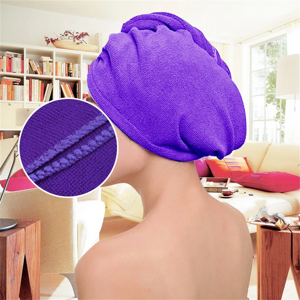Женские полотенца из микрофибры для ванной комнаты, полотенце для волос, банное полотенце для взрослых, toallas servitte de bain recznik handdoeken - Цвет: dark purple