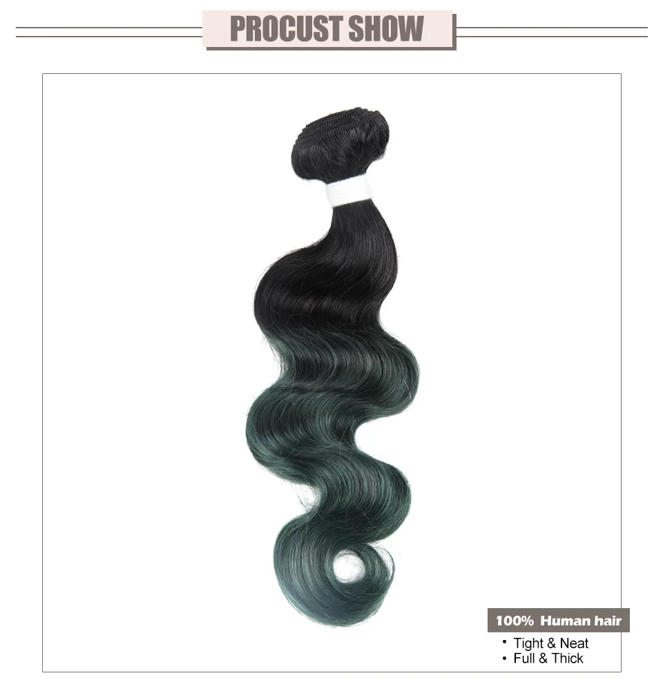 Hair Villa Brazilian Body Wave Remy Human Hair Bundles For Salon OT Turquoise Colored Hair Weft Low Ratio Longest Hair PCT 15% (23)