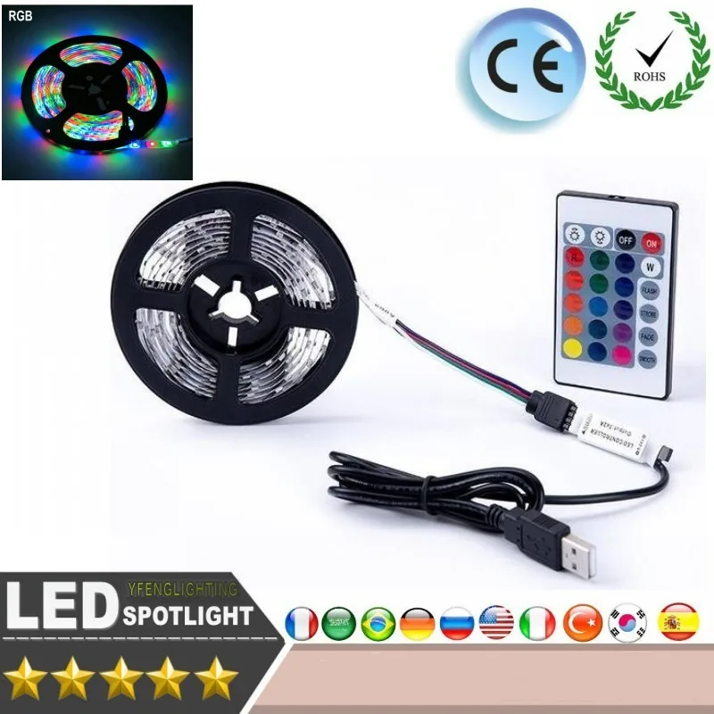 

5V RGB LED Strip USB 5 V Led Strip Light TV Backlight 2835 1 - 5 M Lighting Desktop 5 V Led Strip Lights Lamp Tape Diode Ribbon