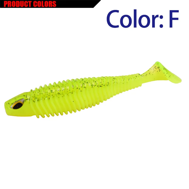 Proleurre shad Fishing Lure 8cm 11cm T-tail soft bait Jigging Wobbler Aritificial Silicone Lures Bass Pike Fishing Tackle PR-599 - Цвет: F