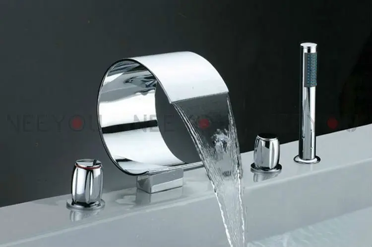 negozio online lusso rubinetti cascata 5 fori miscelatore bagno con doccia fredda e calda vasca da bagno acqua di rubinetto 02736b aliexpress mobile