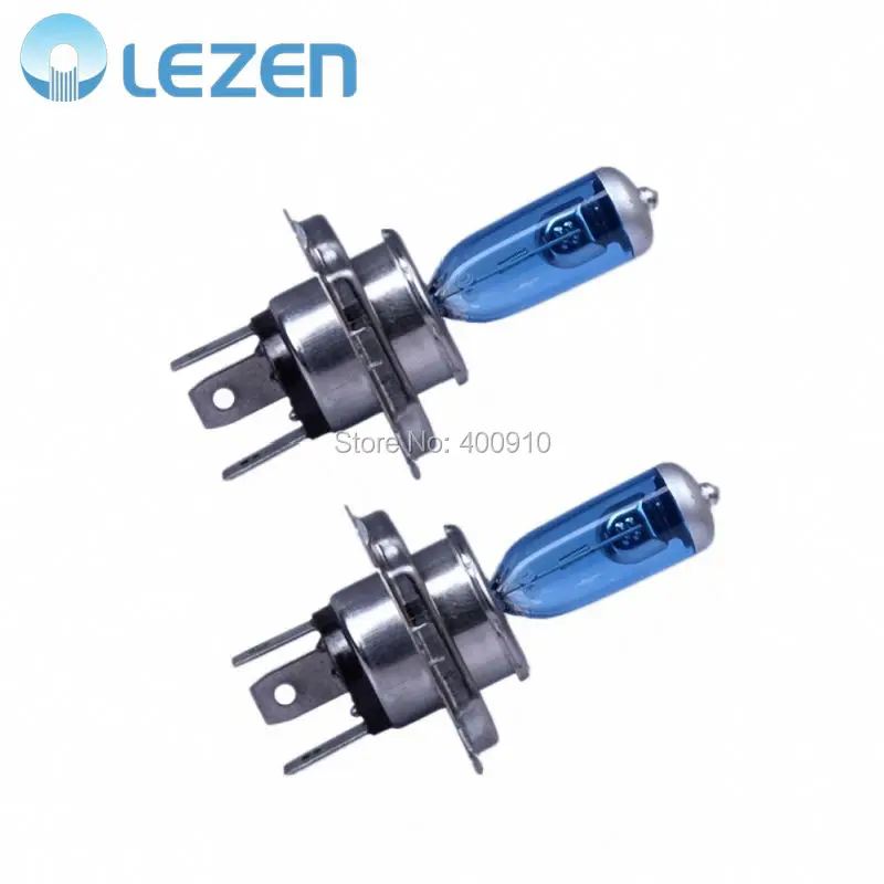 

LEZEN 2x H4 Halogen Xenon Light Bulbs P43T Super White 5000K - 6000K 12V 60/55W
