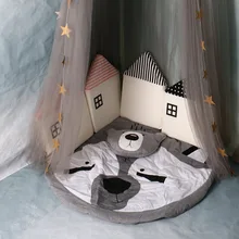 Скандинавский мультяшный Лисий детский хлопковый коврик для ползания коврики в форме животных игровой коврик для малышей Удобная декоративная подушка для дома