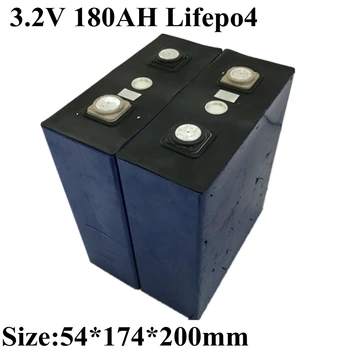 

4pcs Large Capacity 3.2V 180Ah Lithium Lifepo4 Battery 3C Discharge Rate for 12V RV EV Electric Motorcycle Tricycle Battery Diy