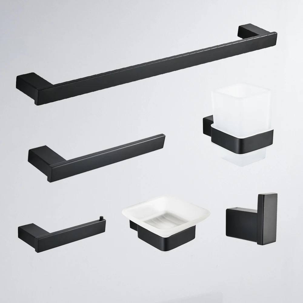 Paper Holders Euro style Bathroom Accessories Stainless Steel Bath Hardware Set Bathroom fitting Towel ring Towel ring WF-610000